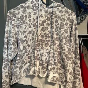 cropped calvin klein cheetah hoodie